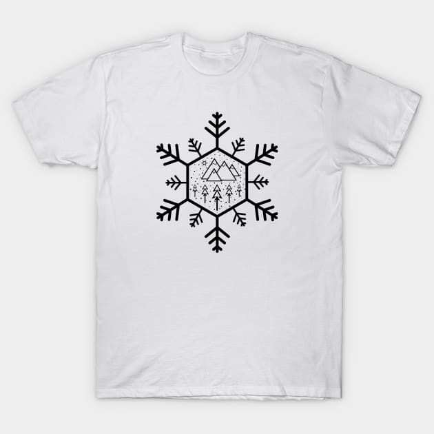 PNW Winter Adventures T-Shirt by RainShineDesign